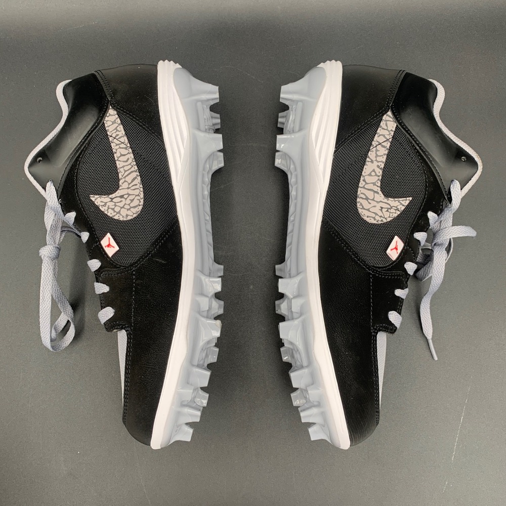 Nike Air Jordan Stadium 90 Baseball Cleats Black Grey Elephant HQ0210-060 10.5 - Picture 6 of 10